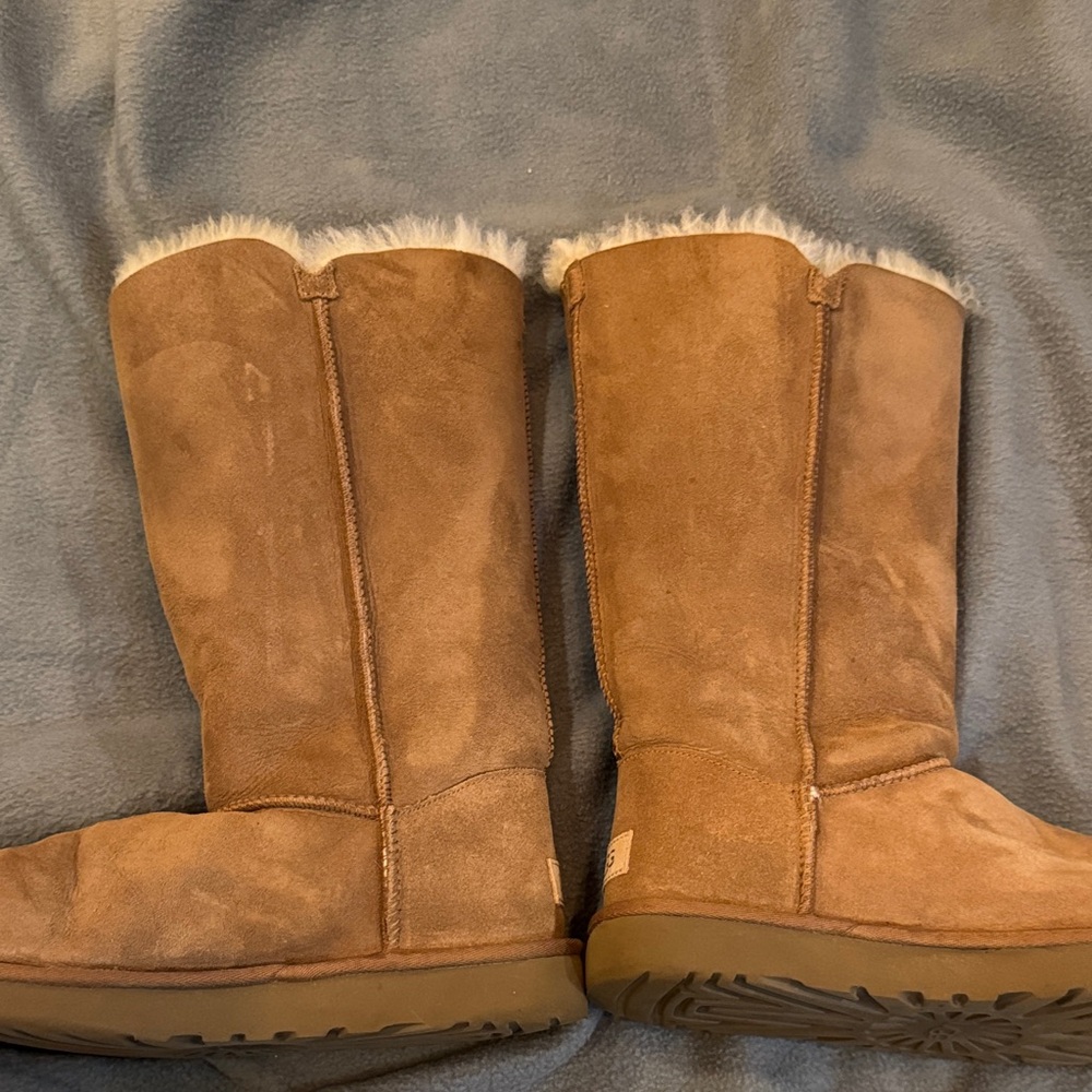 UGG Tan Shearling Triple Button Boots - image 5